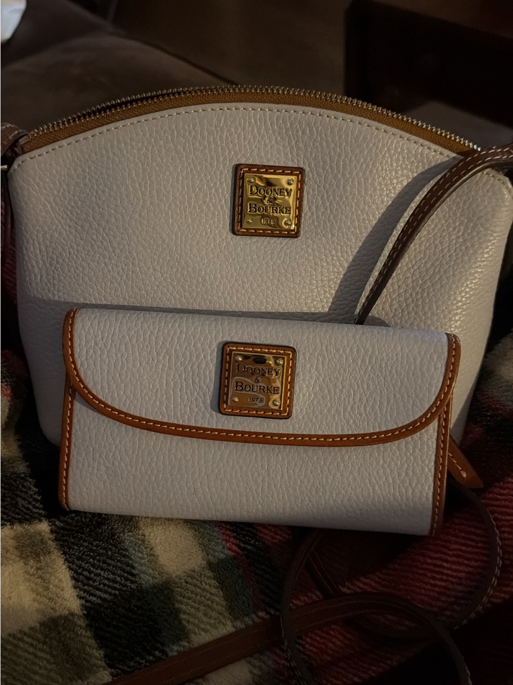 Dooney & Bourke Pebble Leather Baby Blue Dome Crossbody-Small